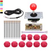 Kit Arcade Mame Bartop Retro Consola Palanca Botones Placa Rojo